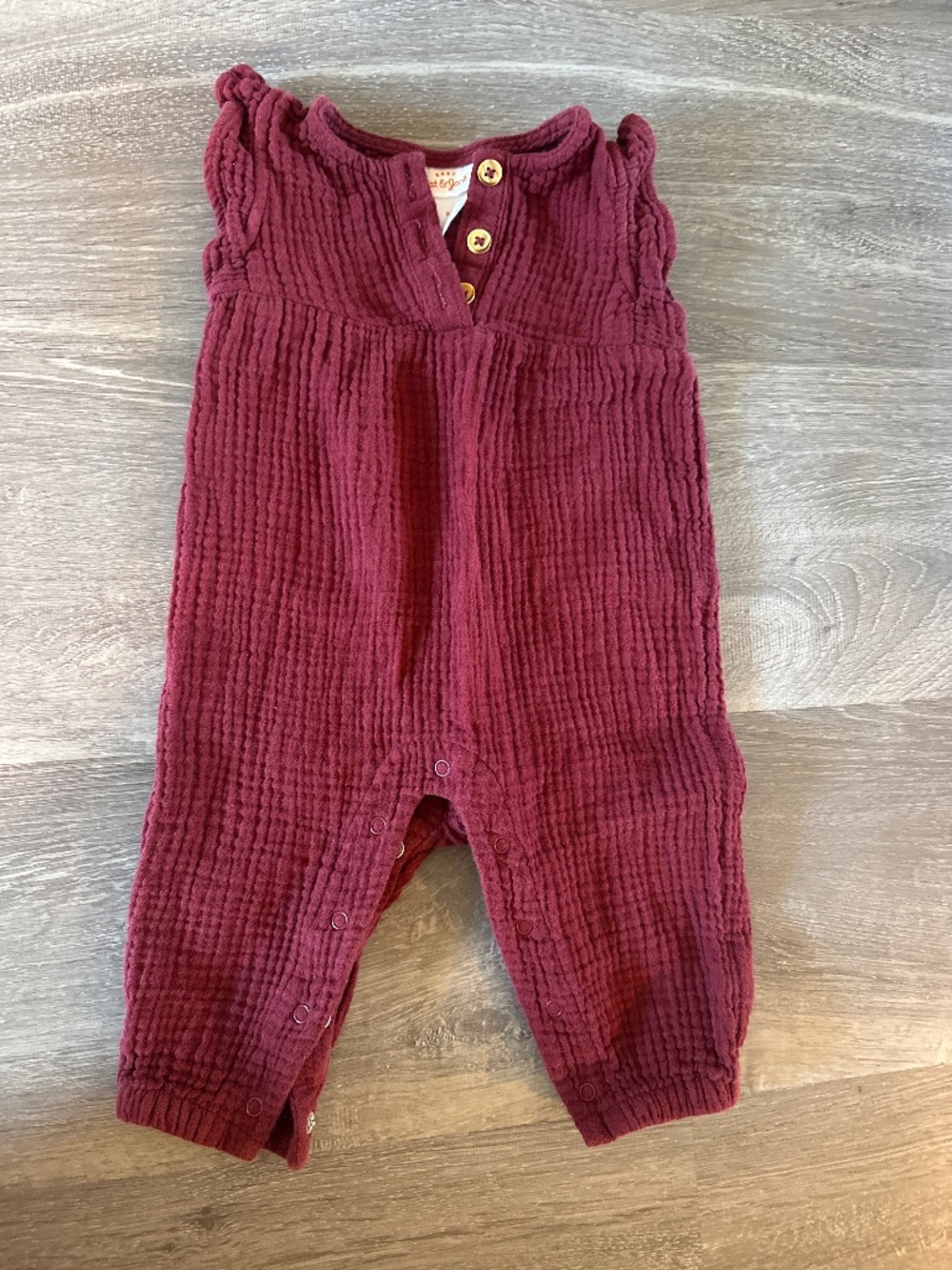 Infant burgandy romper